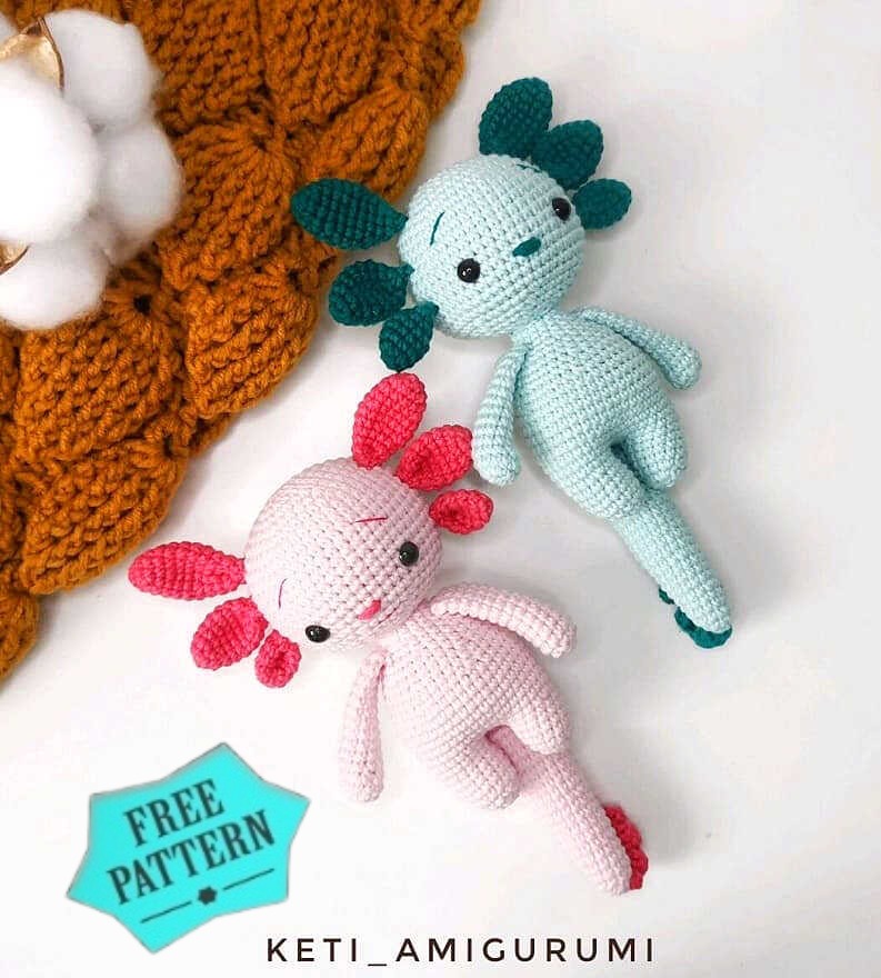 Amigurumi Crochet Axolotl Free Pattern 166